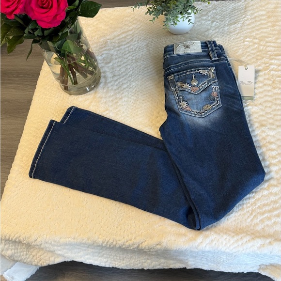 Miss Me Denim - Miss Me Blue Embroidered Cropped Jeans